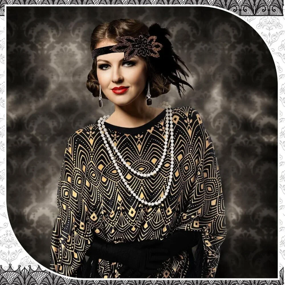 1920s Flapper Costume Accessories Set for Women Vintage Gatsby Party